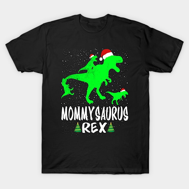 Mommy T Rex Matching Family Christmas Dinosaur Shirt T-Shirt by intelus